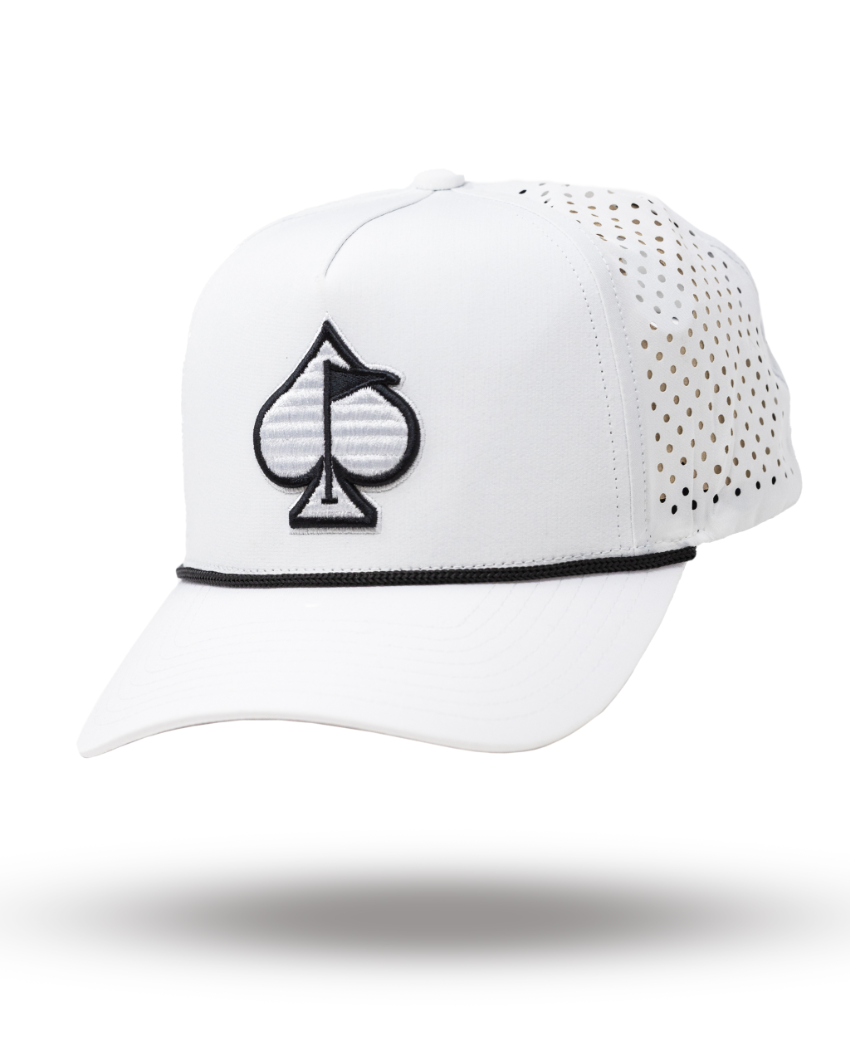 Perforated Rope Hat - White